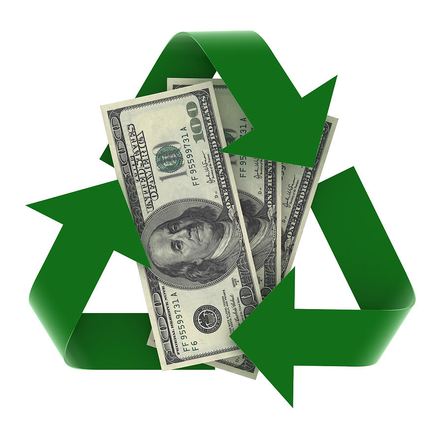 Recycling Symbol - Currency Photograph by ewg3D