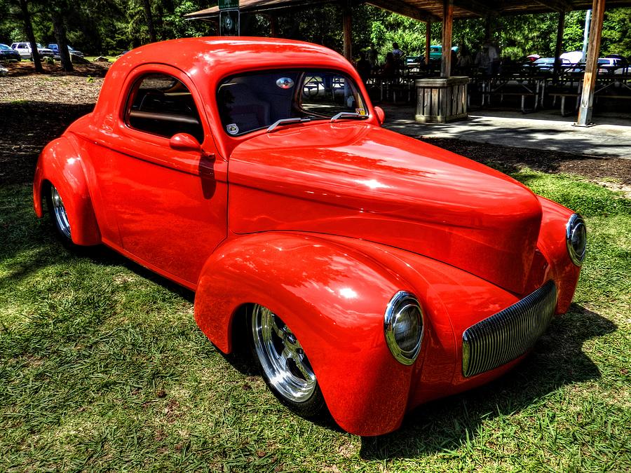 Red 41 Willys Coupe 001 Photograph by Lance Vaughn