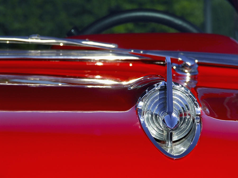 Red 57 Chevy Hood Ornament Photograph by Richard Gregurich