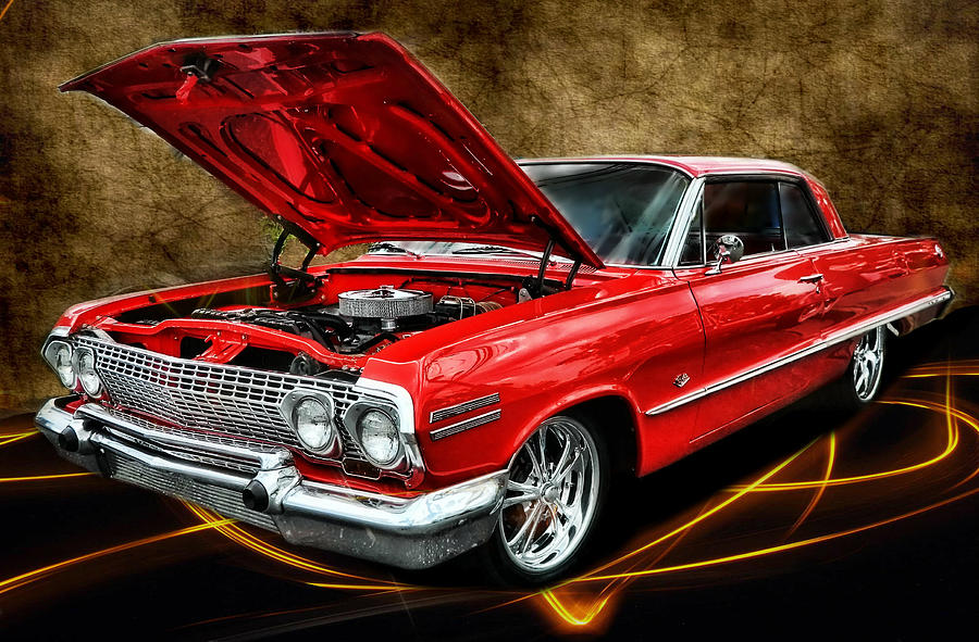 Red 63 Impala Photograph by Vic Montgomery