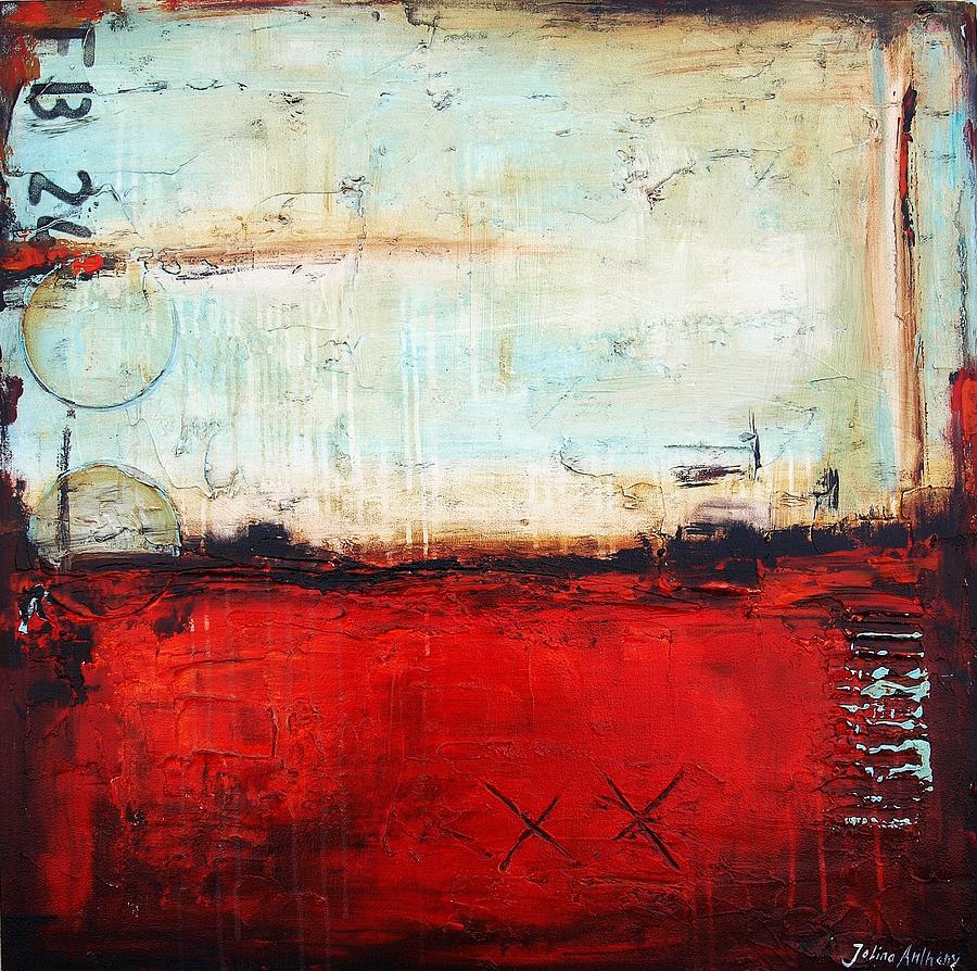 Red Abstract Painting by Jolina Anthony