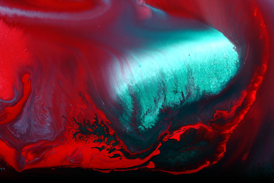 Red Abstract Road to Freedom Original Macro Photography by KredArt Painting by Serg Wiaderny