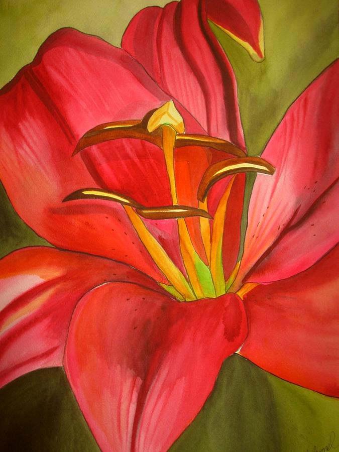 Red Alert Lily Painting by Sacha Grossel - Fine Art America