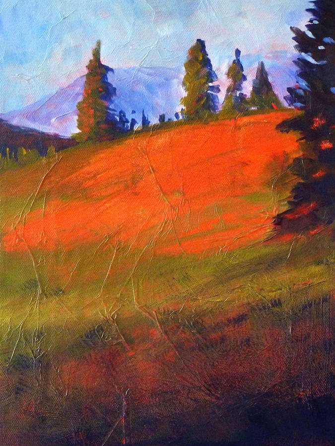 Red Alpine Painting by Nancy Merkle