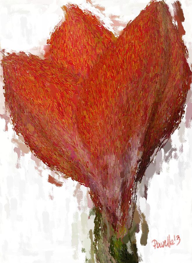 Red Amaryllis Opening Digital Art by Jim Pavelle
