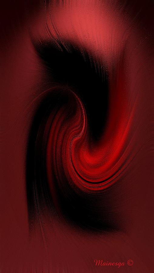 Digital Paint Digital Art - Red and Black-22 by Ines Garay-Colomba