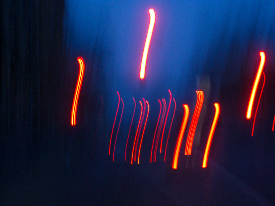 Red and blue abstract - light trails Photograph by Matthias Hauser