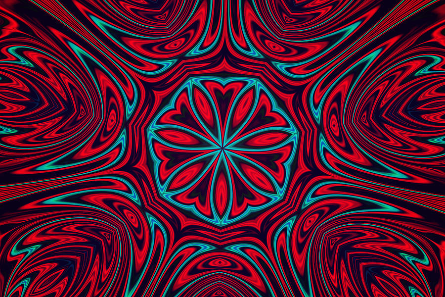 Red and Blue Mandala Photograph by Peggy Collins