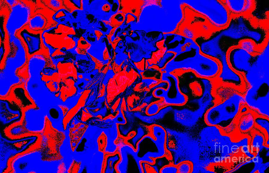 Red And Blue Patterns Digital Art by John Le Brasseur