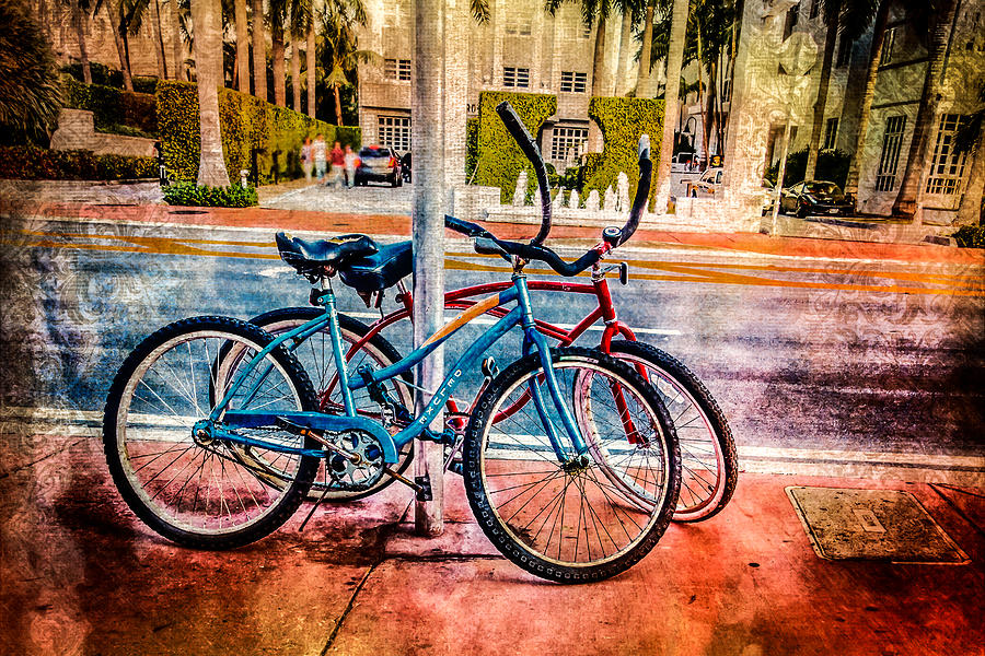 Red and Blue Rides Photograph by Melinda Ledsome