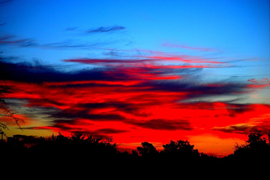 blue and red sunset