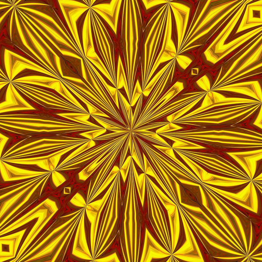 Red and Gold Christmas Kaleidescope Digital Art by Taiche Acrylic Art