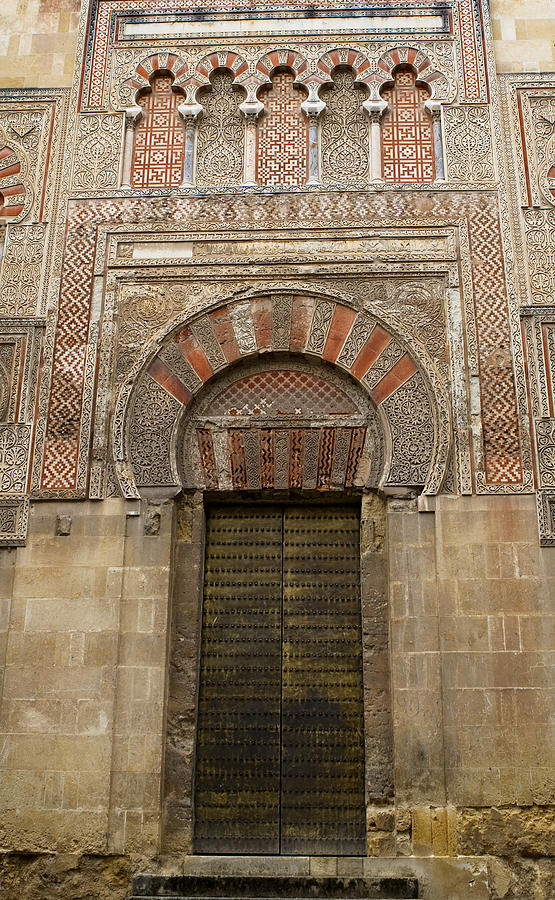 Red and Gold Doorway of the Mezquita Photograph by Lorraine Devon Wilke