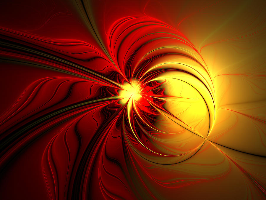 Red and Gold Digital Art by Gabiw Art