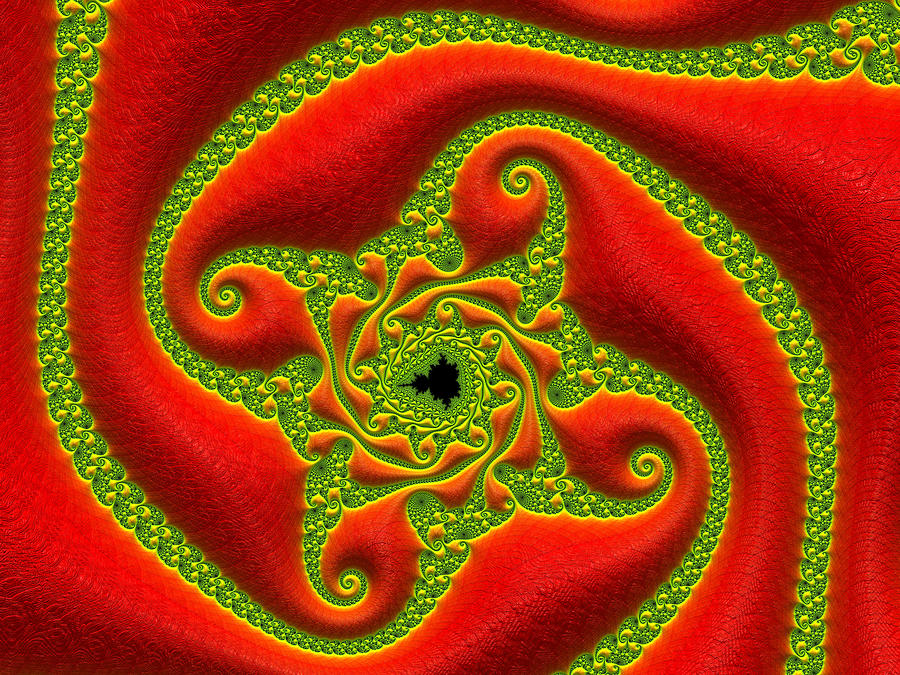 Red and green Christmas ornament Digital Art by Matthias Hauser