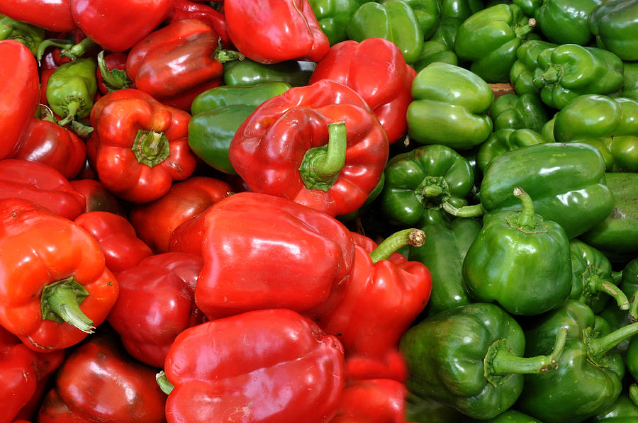 Red Photograph - Red and Green  Peppers Union Square Farmers Market by Diane Lent