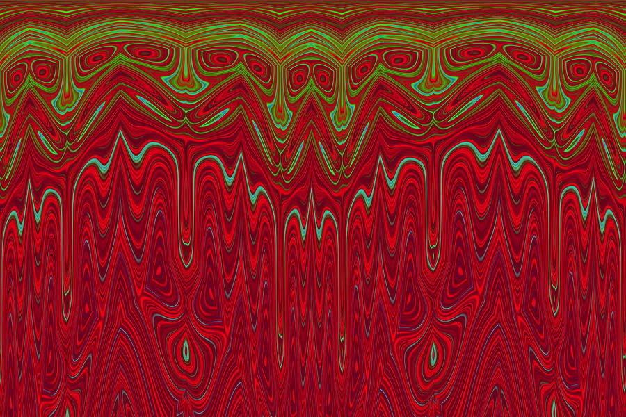 Red and Green Tribal Abstract Photograph by Peggy Collins