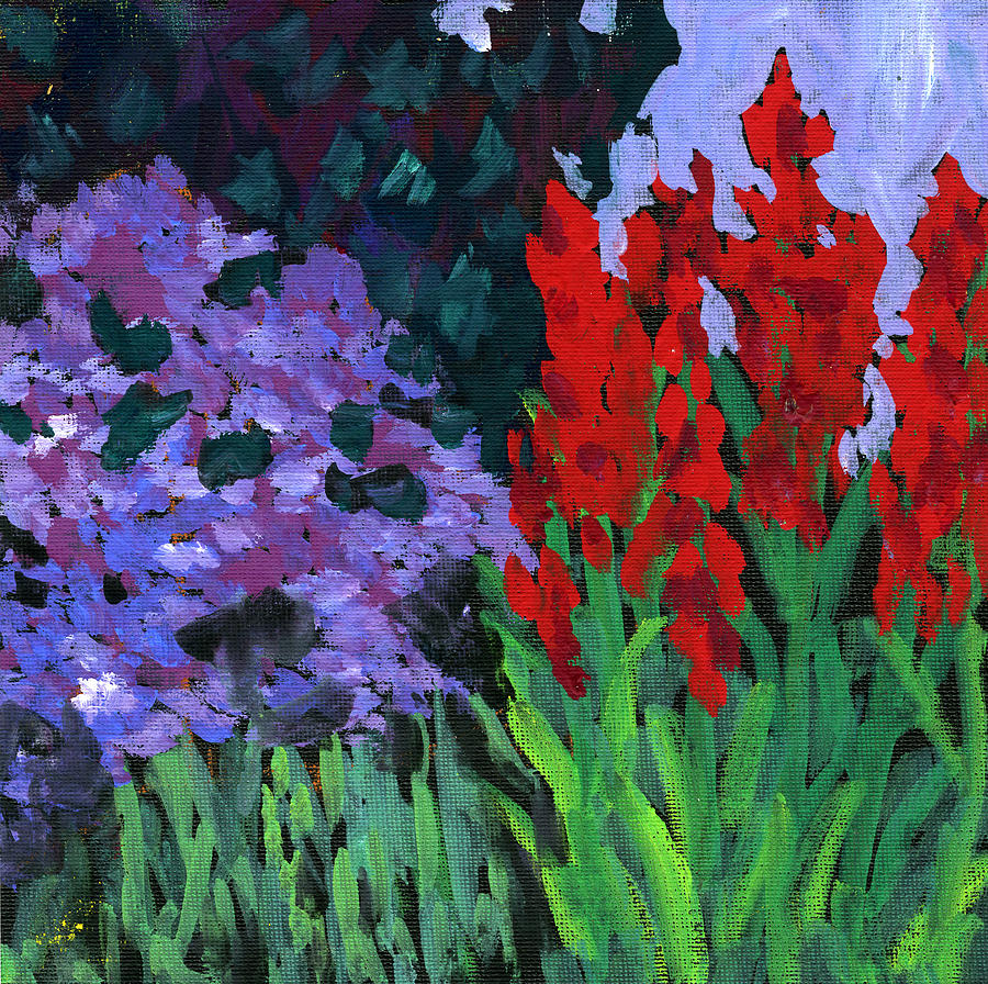 Red And Lavender Painting by Donna Crosby