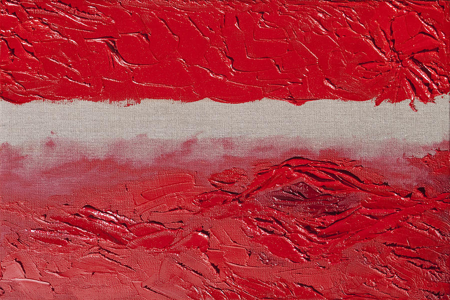 Red And Linen Painting