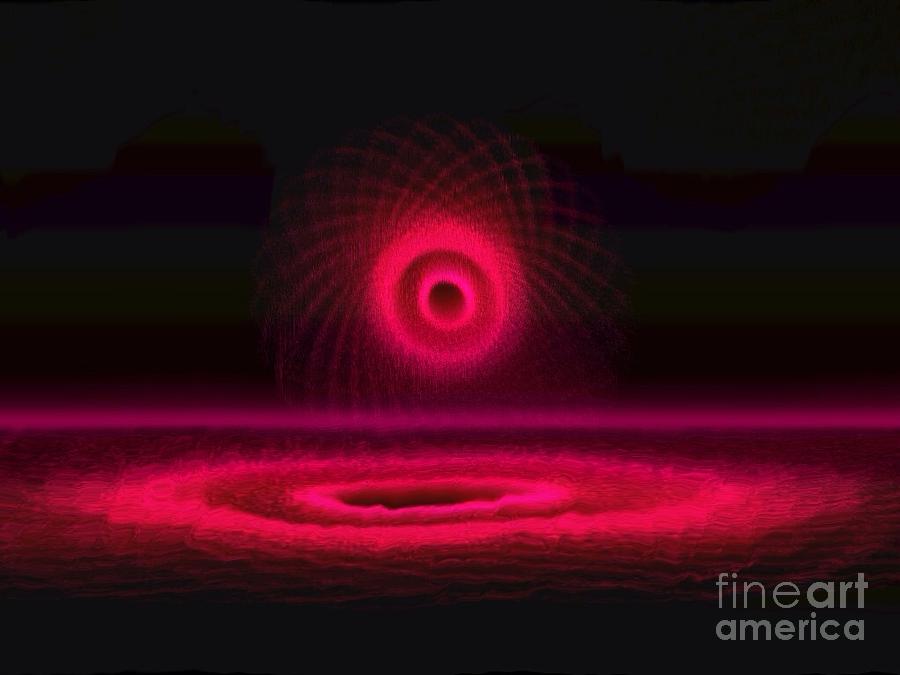 Spiral Digital Art - Red and Magenta Circle  by Amanda Collins