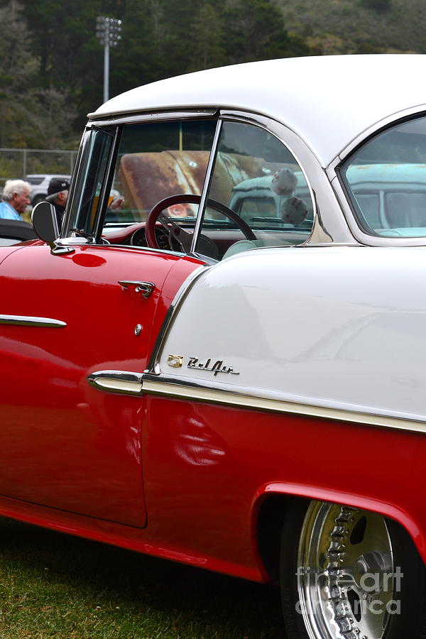Red and White 55 Chevy Photograph by Dean Ferreira