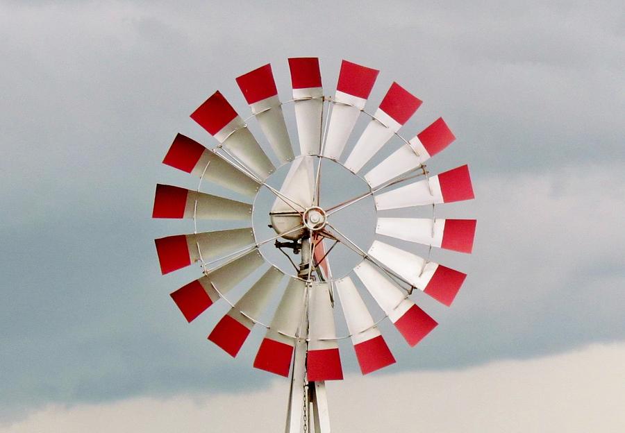 Red and White Windmill Photograph by Cynthia Guinn