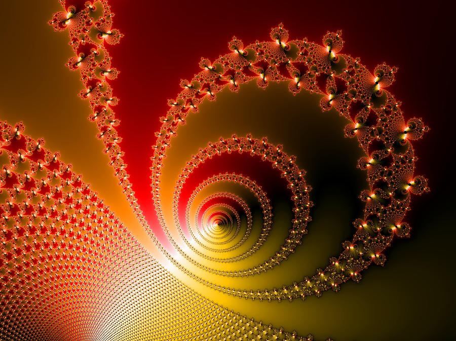 Red and yellow abstract fractal Digital Art by Matthias Hauser