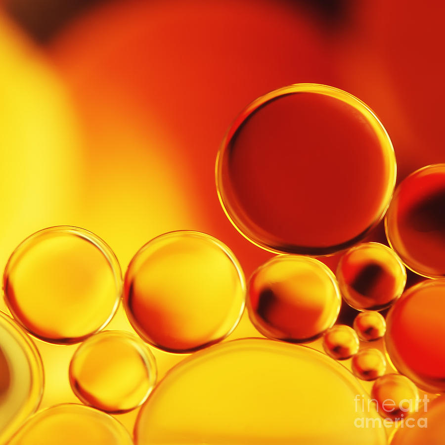 Bubbles Photograph - Red and yellow bubbles by LHJB Photography