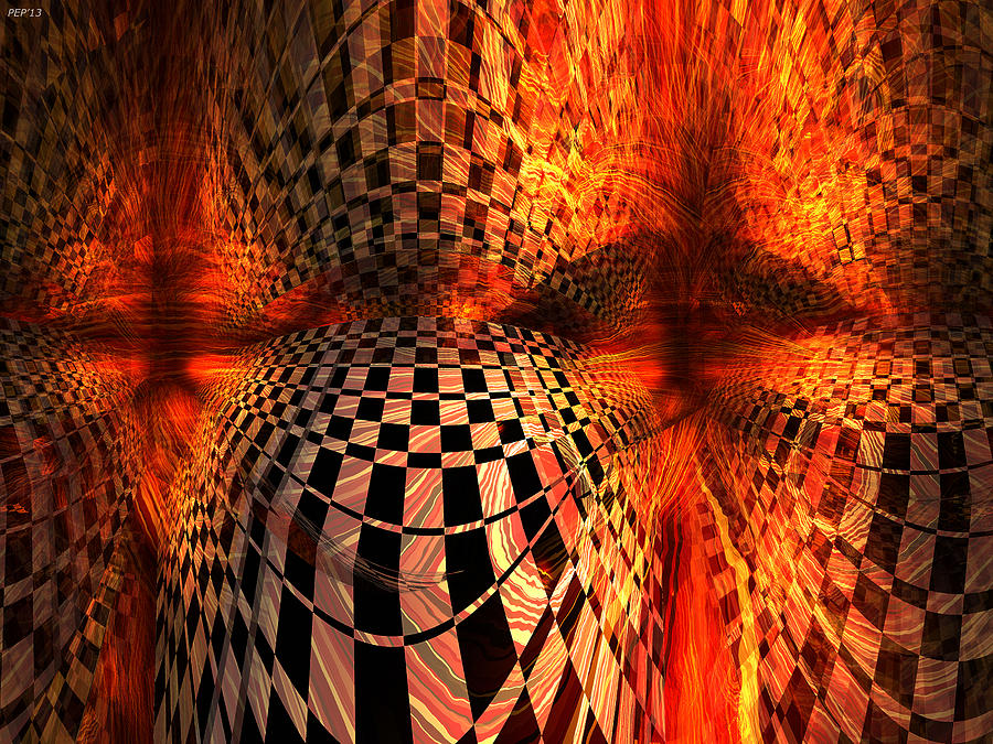 Red And Yellow Checkerboard Digital Art by Phil Perkins