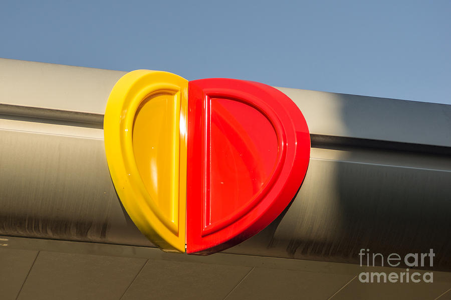 Red and Yellow heart shaped sign Photograph by Imagery by Charly