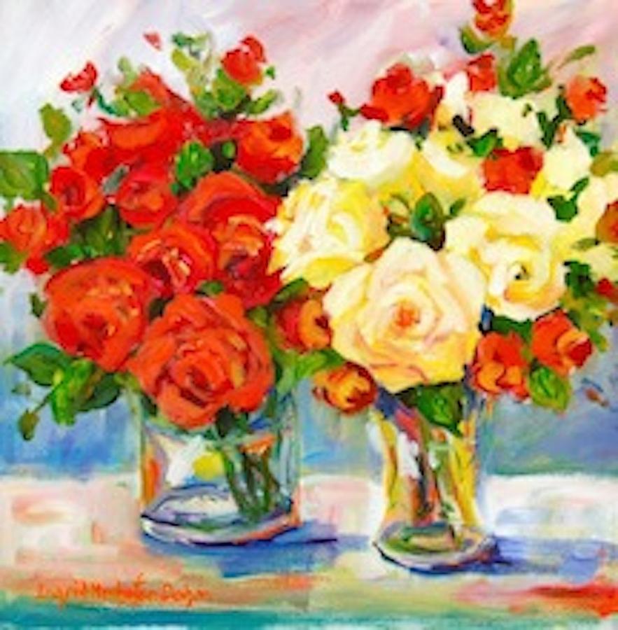 Red and Yellow Painting by Ingrid Dohm