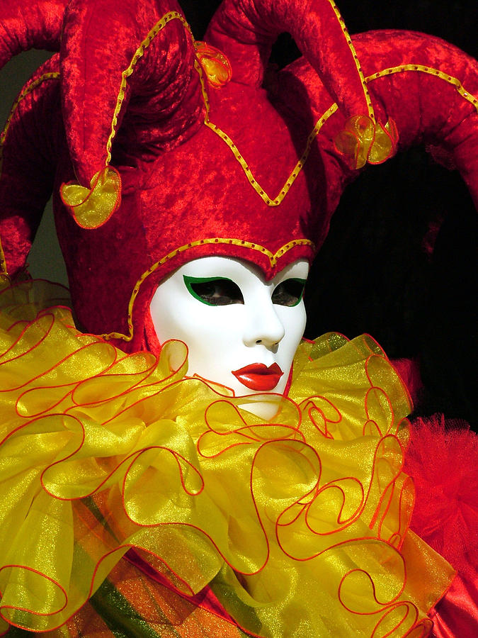Portrait Photograph - Red and Yellow Jester by Donna Corless