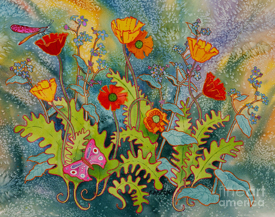 Red and Yellow Poppies Painting by Teresa Ascone