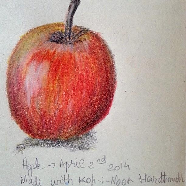 Apple Photograph - Red Apple In Colored Pencils by Cristina Parus
