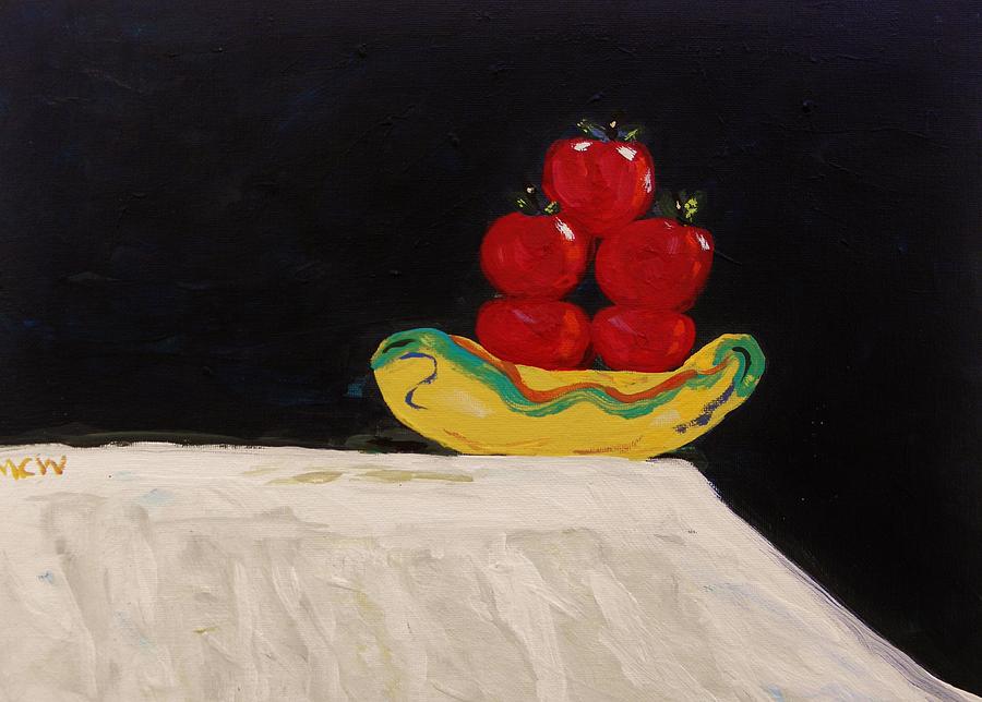 Red Apple Pyramid Painting by Mary Carol Williams