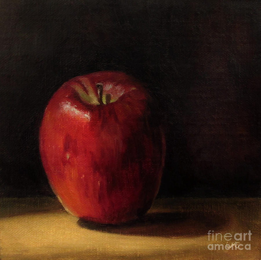 Red Apple Painting by Ulrike Miesen-Schuermann