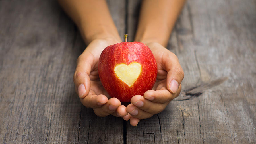 Apple Photograph - Red Apple With Engraved Heart by Aged Pixel Apple Photograph - Red Apple With Engraved Heart by Aged Pixel