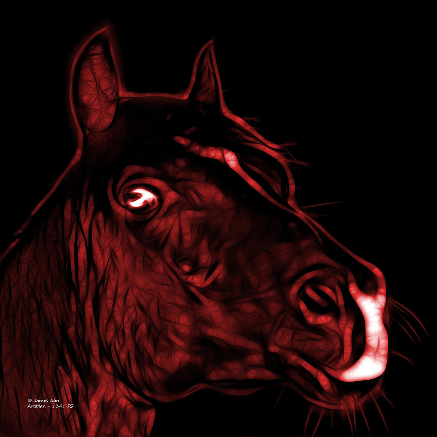 Red Arabian Horse - 1341 FS  Digital Art by James Ahn