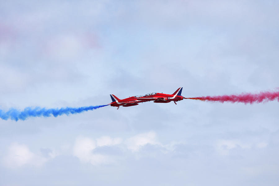 Red Arrows close pass Photograph by Steve Ball