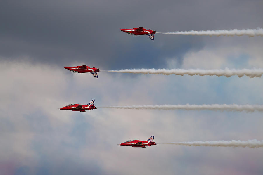 Red Arrows - Mirror Image Photograph by Scott Lyons