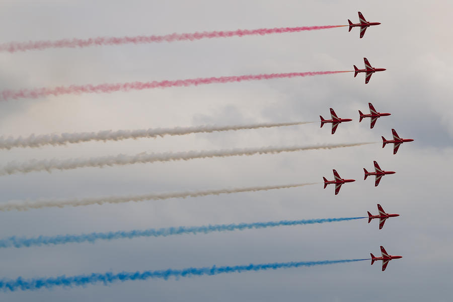 Red Arrows - Phoenix Formation Photograph by Scott Lyons