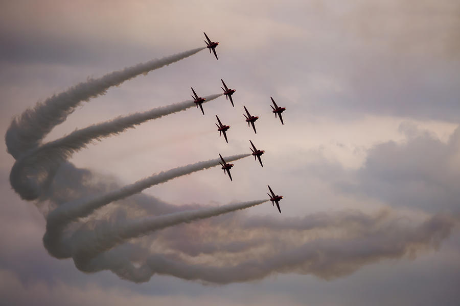 Red Arrows - Preparing for Flanker Formation Photograph by Scott Lyons