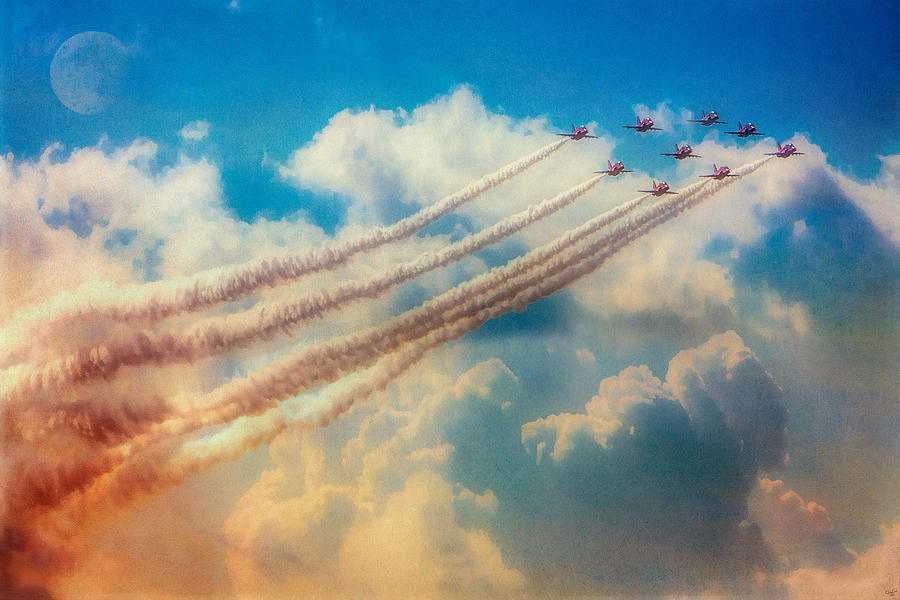 Red Arrows Smoke The Skies Photograph by Chris Lord
