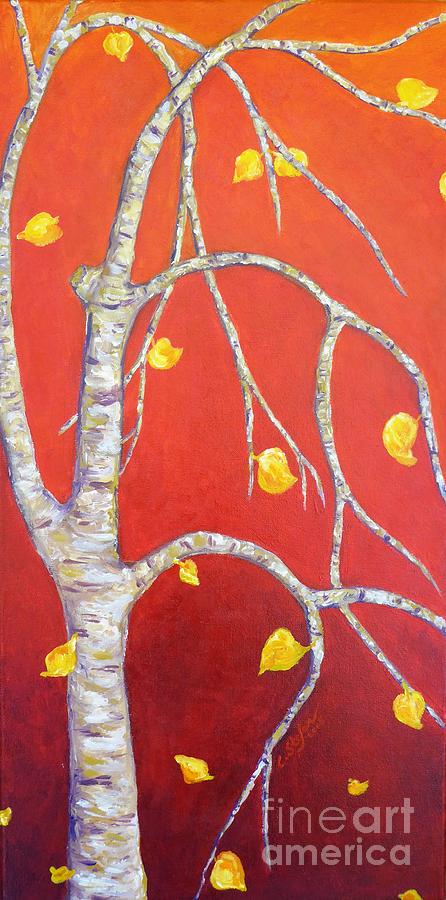 Red Autumn Painting by Cristina Stefan