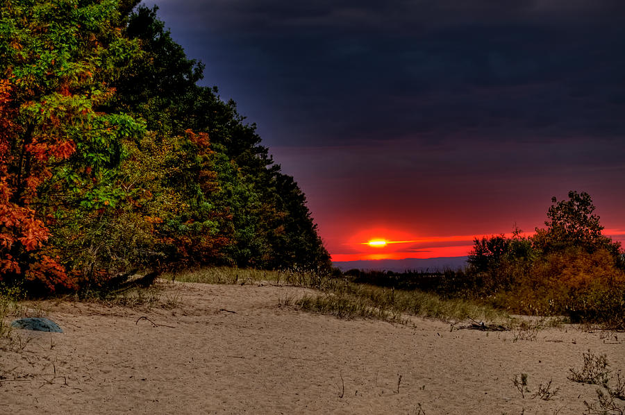 Red Autumn Sunset Photograph by Richard Gregurich