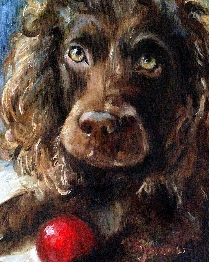 Ball Painting - Red Ball by Mary Sparrow