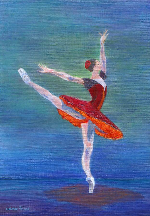 Red Ballerina Painting by Jamie Frier