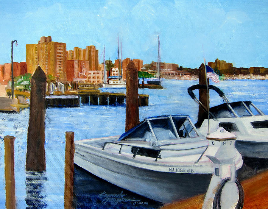 Red Bank NJ from Marine Park Painting by Leonardo Ruggieri