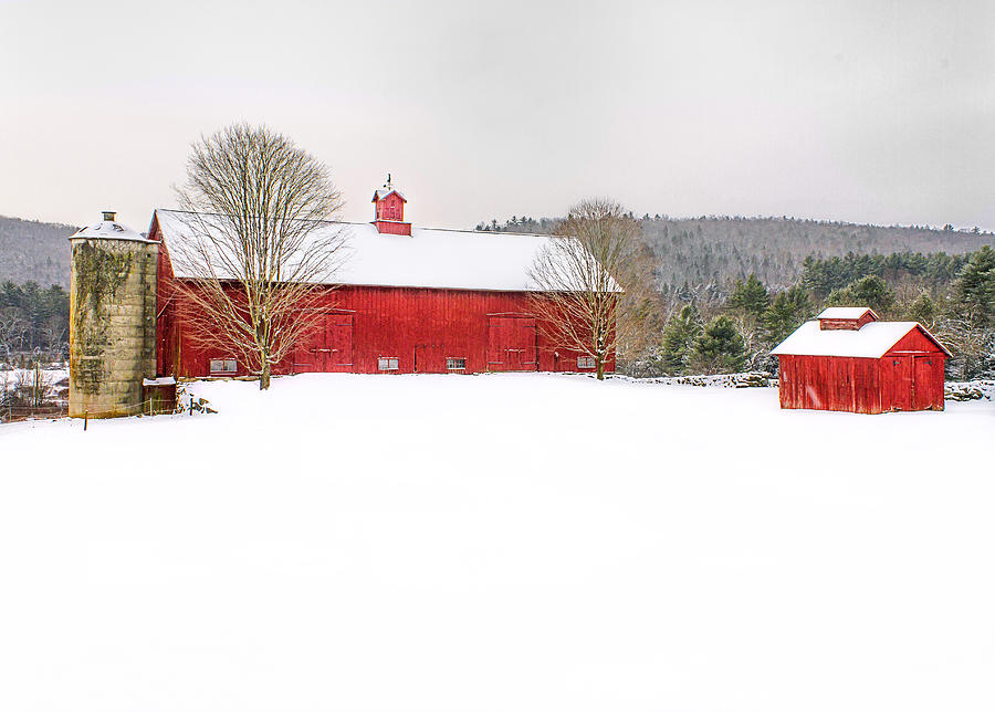 Barn Photograph - Red Barn After the Storm by John Vose