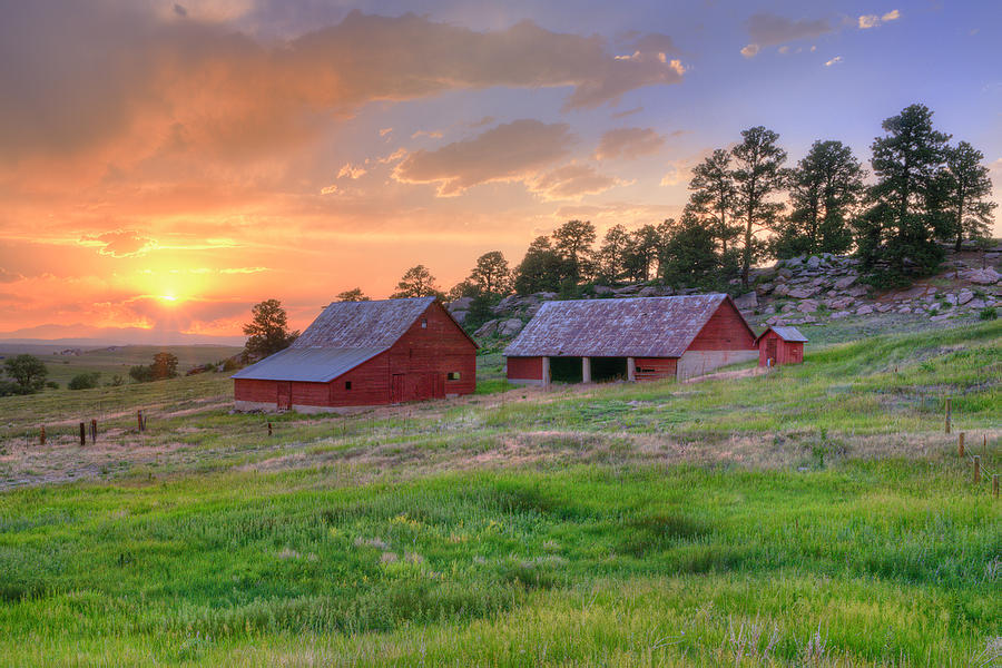 Red Barn at Sunset Photograph by Richard Raul Photography